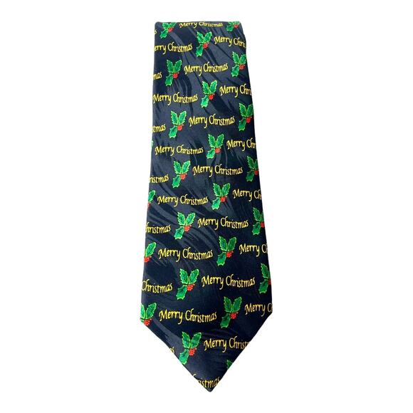 Keith Daniels Men's Merry Christmas NECKTIE Mistletoe Novelty TIE Paris Italy NY - Picture 1 of 3